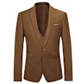 Pikkukuva 3 / 4: Yunclos Miesten 3-osainen tyylikäs herrasmiesliikemies Slim Fit -pukusarjat-WELLNGS Brown XL