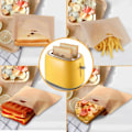 Miniatyrbillede 5 af 5: 12 stk. Genanvendelige brødristerposer, non-stick brød bagepose, sandwichposer, toastopvarmning, bagværk, værktøjer 17X1-WELLNGS