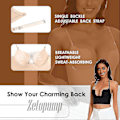 Miniatyrbild 5 av 5: Damernas Lågryggiga Bh - Sömlös Djup U-formad Halter-Bh Omvandlingsbar Multi-Way Låg Uringning Halter-Bh Camisole-Bh - WELLNGS Black 32C
