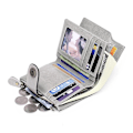 Miniatyrbild 2 av 5: SENDEFN 5206 RFID-blockerande plånbok i läder med flera kortfack - WELLNGS Light grey