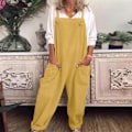 Miniatyrbilde 1 av 5: Dameoveraller løs jumpsuit bomulls- og linjumpsuit - WELLNGS Red XL
