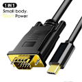 Miniatyrbilde 5 av 5: USB C TYPEC til VGA-kabel 1080P Type C til VGA-konverteradapterkabel Kompatibel med Laptop-WELLNGS