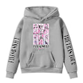 Miniatyrbillede 2 af 3: Taylor Swift Hooded Sweatshirt til Piger 6-13 År - Casual Langærmet Løstsiddende Trøje - WELLNGS Gray 8-9Years