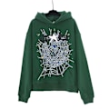 Miniatyrbilde 1 av 3: Stjerneprint Brev Edderkoppnett Print Hoodie for Menn og Kvinner Hip Hop Løs Mesh Print Tynn Genser Hoodie-WELLNGS light gray 145 M