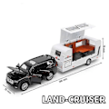 Pikkukuva 1 / 5: 1/32 Trailer RV Kuorma-auton leluautomalli Alloy Diecast Maastoauto Camper äänen ja valon leluautomalli lapsen lelujen kokoelma lahja -WELLNGS Black LAND-CRUISER