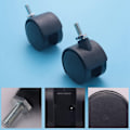 Miniatyrbillede 5 af 5: 6mm gevind 40mm dobbelt hjul roterende caster sort-WELLNGS