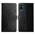Miniatyrbild 1 av 4: för ZTE Blade A51 Y Sömnad Horisontellt Flip Läder Telefonfodral-WELLNGS Black