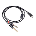 Pikkukuva 1 / 5: USB-C - Dual 6.35 mm Audio Stereo -kaapeli, Type-C - Dual 6.35 mm Audio -kaapeli älypuhelimille ja multimedialle - WELLNGS