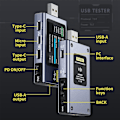 Miniatyrbild 5 av 5: Fnb58 USB-testare Spänning Ström Effekt Testare, Snabbladdningsdetektering Utlösningskapacitetsmätning-WELLNGS