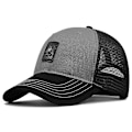 Miniatyrbild 1 av 5: Stor huvud Man Plus Size Baseball Cap Män Sommar Bomull Mesh Trucker Hat-WELLNGS Gray XXL 60  68cm