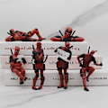 Miniatyrbillede 2 af 5: 6 Deadpool-figurer til skrivebord, bil, hjemmekontor, Marvel, 8 cm, X-MAN, sjove, søde figurer, modellegetøj - WELLNGS 5