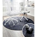 Miniatyrbilde 2 av 5: Kontorstolmatte for tregulvbeskyttelse Rullestolmatte Rund Gulvteppe Sklisikker Gulvmatte Beskytt Teppe Hardtre Gulv Vaskbar - WELLNGS 120cm