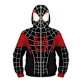 Miniatyrbilde 1 av 2: Barn Gutter Spider-Man Hetter Zip-Jakke Topp Yttertøy Fans Gave-WELLNGS Black Miles 4-5 Years