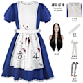 Pikkukuva 1 / 4: Peli Alice Madness Returns Cosplay-asu Alice-palvelijan univormu Aikuinen nainen Halloween Anime tyttö Karnevaali pukeutuminen juhliin XL-WELLNGS XL costume and wig