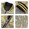 Miniatyrbillede 4 af 4: Allthemen Herre Sequin Casual Zipper Fest Bomber Jakke-WELLNGS Gold XL