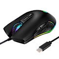 Miniatyrbilde 1 av 5: USB C Mus Type C Ergonomisk Ledningsbasert Mus RGB Spillmus - WELLNGS