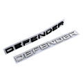 Miniatyrbillede 5 af 5: 3D Abs Defender Emblem Bogstaver Bil Front Hjelm Bagagerum Badge Mærkat Kompatibel med Land Rover L663 Trx4 Trx 4 110 2020 2021 Tilbehør-WELLNGS Front Matt Silver 2020-2023