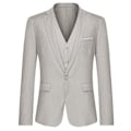 Miniatyrbild 2 av 4: Yunclos Herr 3-delad Elegant Gentleman Business Slim Fit Kostym Set-WELLNGS Gray 2XL