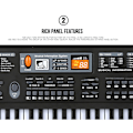 Miniatyrbillede 6 af 10: 61 Tangenter Elektronisk Orgel Digital Klaver Keyboard med Mikrofon Børns Musik Legetøj til Børn-WELLNGS