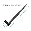 Miniatyrbilde 5 av 5: Mini 2.4 GHz 5dBi 802.11b/g WiFi Antenne RP-SMA Hann Trådløs Ruter Router-WELLNGS