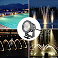 Miniatyrbillede 1 af 4: Vandtæt Ip65 Led Undervands Spotlys Til Swimmingpool Springvand Dam Vandhave Akvarium 900~1000lm 180 Graders Retning-WELLNGS 0 Black and warm light