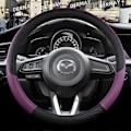 Miniatyrbild 1 av 5: Kompatibel med Mazda CX3 CX4 CX5 CX7 CX9 CX30 CX50 CX60 CX70 CX90 Bilratt Skydd PU Läder Halkfritt Biltillbehör-WELLNGS Purple