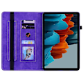 Miniatyrbillede 5 af 5: for Samsung Galaxy Tab S9+ PU Læder Tablet Etui Lynlås Lomme Kortspor Pung Stativ Cover-Lilla-WELLNGS Purple