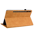 Miniatyrbillede 4 af 5: for Samsung Galaxy Tab S9+ PU Læder Tablet Etui Lynlås Lomme Kortpladser Tegnebog Stativ Cover-Gul-WELLNGS Yellow