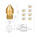 Pikkukuva 1 / 5: 24 kpl Mk8 messinkisuutin 3d-tulostimille Hotend 1,75 mm filamentti J-head Cr10 Heat Block Ender3 Hot-WELLNGS