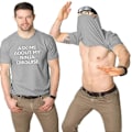 Miniatyrbilde 4 av 5: Menn Spør meg om min Ninja Forkledning Flip T-skjorte Morsom Kostyme Grafisk Humor Tee, 100% Ny - WELLNGS Light gray  Black M