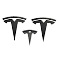 Pikkukuva 1 / 5: Tesla Model Y 3x Mattamusta T-Logon Huppu, Ohjauspyörä ja Takaluukku - WELLNGS