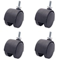 Miniatyrbillede 1 af 5: 6mm gevind 40mm dobbelt hjul roterende caster sort-WELLNGS