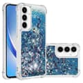 TPU Glitter Sandblåst Støtsikkert Telefondeksel for Samsung Galaxy A56 5G Blue/Hearts