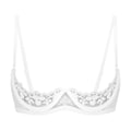 Miniatyrbilde 1 av 5: Dame 1/2 Cup Push Up Bøyle BH Blonde Undertøy Åpen Bryst Cup BH topper Justerbar Stropp Svamp Polstret BH Undertøy-WELLNGS White B XXL