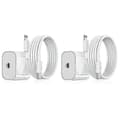 2-pakning iPhone-lader Rask ladeadapter + kabel 20w Usb-c Hvit 2-pakning-WELLNGS