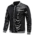 Miniatyrbild 2 av 4: Allthemen herr Sequin Casual dragkedja fest Bomberjacka-WELLNGS Black XL