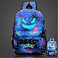 Miniatyrbild 1 av 5: Ny Pokémon Ryggsäck Självlysande Skolväska för Pojkar Flickor Studenter Resväska Vattentät Slitstark Mochilas-WELLNGS Starry sky blue