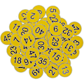 Pikkukuva 1 / 5: Muoviset numerolaput kaiverretut numeroidut laput tunnistelaput avaimenperälaput ilman reikää - WELLNGS Yellow 1-200