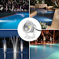 Miniatyrbillede 1 af 5: Vandtæt Ip65 Led Undervands Spotlys til Swimmingpool Springvand Dam Vandhave Akvarium 900~1000lm 180 Graders Retning-WELLNGS 0 Sliver  cool light