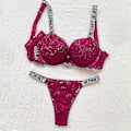 Miniatyrbild 1 av 5: Sexiga underkläder Komfort Damset Push Up BH Victoria's Secret Underklädesset Kvinnligt 2-dels Underkläder-WELLNGS Lace follows 75B