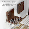 Miniatyrbild 2 av 5: Lugshiree Duschstol Bänkväggmonterad Fällbar Pall Duschpall för Inuti Duschentré Massivt Trä Skobyte Pall -WELLNGS Walnut Color