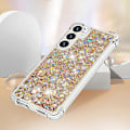 Pikkukuva 5 / 5: YB Quicksand Series-1 Yhteensopiva Samsung Galaxy S24+ -kotelon kanssa, nestemäiset kelluvat paljetit TPU-suojus - WELLNGS Gold Hearts