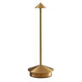 Miniatyrbild 2 av 8: Dimbar LED-bordslampa i aluminium, IP54-skydd, för inomhus- och utomhusbruk, laddningsbas med stickkontakt, H29cm, EU-kontakt - Corten-WELLNGS Gold