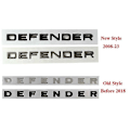 Miniatyrbillede 2 af 5: 3D Abs Defender Emblem Bogstaver Bil Front Hjelm Bagagerum Badge Mærkat Kompatibel med Land Rover L663 Trx4 Trx 4 110 2020 2021 Tilbehør-WELLNGS Front Glossy Black 2020-2023