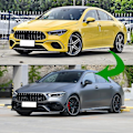 Pikkukuva 4 / 5: Etuhelman spoileri Cla45 Amg C118 2020 2021 Kiiltävä musta puskurin spoilerit Sumuvalot Koristeellinen-WELLNGS