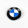 B MW, motorhjelms emblem, blå og hvid Blue and white 74MM hood