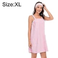 Miniatyrbilde 1 av 3: Kvinners bade-/dusj-kjole med stropper, lett kne-lang wrap-kjole, a-WELLNGS Pink Xl