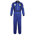 Miniatyrbillede 1 af 5: Astronaut Kostume Rumdragt til Voksen Cosplay Kostumer Lynlås Halloween Kostume Par Flyverdragt Plus Størrelse Uniform - WELLNGS Blue for Men M