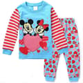 Barn Flickor Sovkläder Pyjamas Set Pjs Outfit-WELLNGS Blue Minnie Mickey 4-5 Years