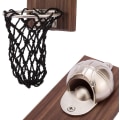 Miniatyrbild 1 av 2: Magnetisk kylare flasköppnare basketboll ölöppnare väggmonterad flasköppnare med lock väggmonterad träflasköppnare hem bar dekoration S